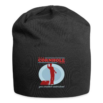 Cornhole Player Bean Bag Blind Hole Gift - Bonnet en jersey - noir - Devant
