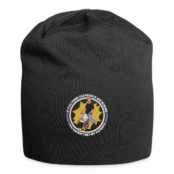 Altenpflegerin Pflegefachmann lustige Sprüche - Jersey-Beanie - Schwarz - Vorne