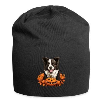 Border-Collie-Hundekürbis-faule Halloween-Party - Jersey-Beanie - Schwarz - Vorne