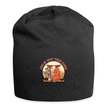 bonsai tree plants bonsai tree funny zen monk - Jersey Beanie - black - Front