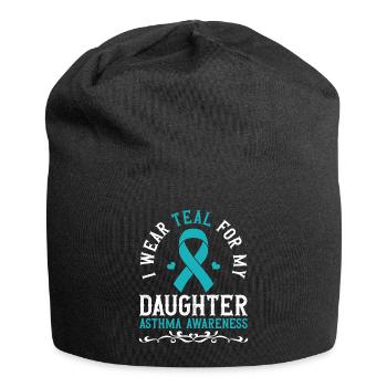Ich Trage Teal Für Meine Tochter Unterstützung - Jersey-Beanie - Schwarz - Vorne