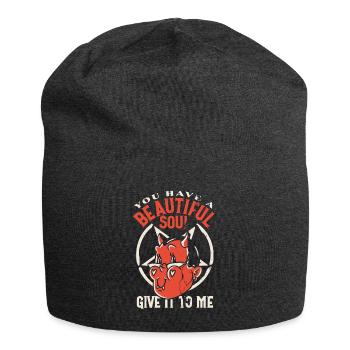 Satan You Have a Beautiful Soul Give it to me - Jersey Beanie - charcoal grey - Front