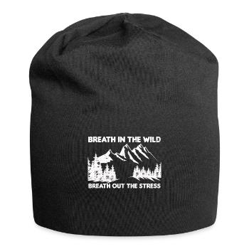 Breath in the Wild, Breath Out the Stress - Jersey Beanie - black - Front