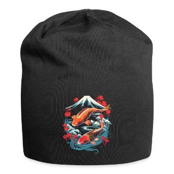 Koi Fish in Zen Garden - Jersey Beanie - black - Front