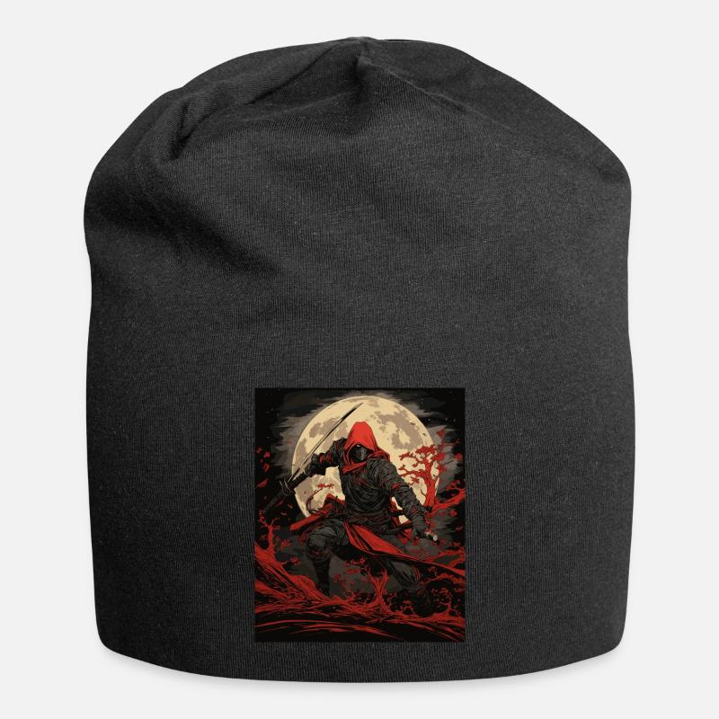 Japense Silent Assassin Nija Art - Jersey-Beanie - Schwarz