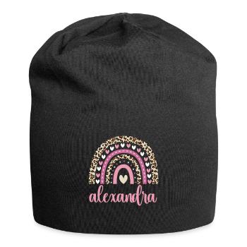 Alexandra Regenbogen Name Geburtstag Alexandra - Jersey-Beanie - Schwarz - Vorne