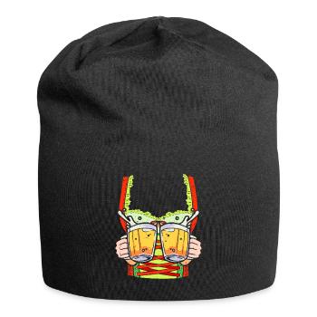 Trachten Shirt Frauen Bierfan - Jersey-Beanie - Schwarz - Vorne