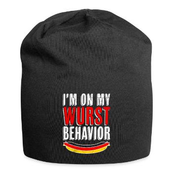 Deutsche Bratwurst I'm on my Wurst Behavior - Jersey-Beanie - Schwarz - Vorne