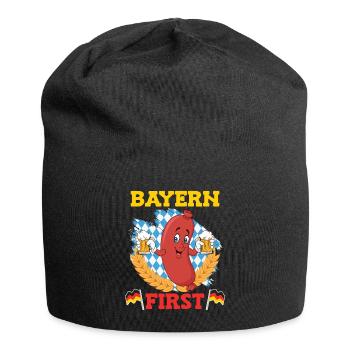 Bayern First Bayerische Bratwurst Weiß Blau - Jersey-Beanie - Schwarz - Vorne