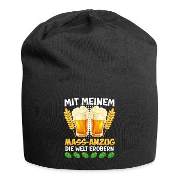 Bierfan Mit Meinem Mass-Anzug die Welt Erobern - Jersey-Beanie - Schwarz - Vorne