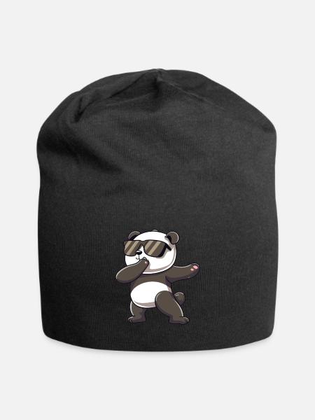 Panda Dabbing Panda Pandas Panda Baby - Jersey Beanie - black