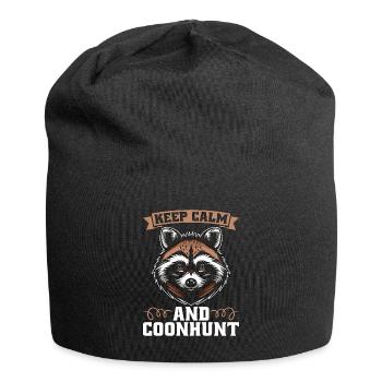 Chasse au raton laveur Restez calme et chasse au cooncheur Chien de chasse - Bonnet en jersey - noir - Devant