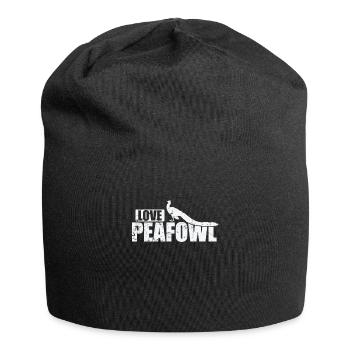 Love Peafowl Bird Plumage Zoo - Bonnet en jersey - noir - Devant