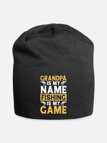 Opa Angler Angeln Fischen - Jersey-Beanie - Schwarz