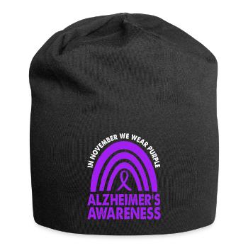 In November we wear the purple Alzheimer's - Jersey Beanie - black - Front