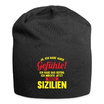 Sizilianer Sizilianisch Sizilien - Jersey-Beanie - Schwarz - Vorne