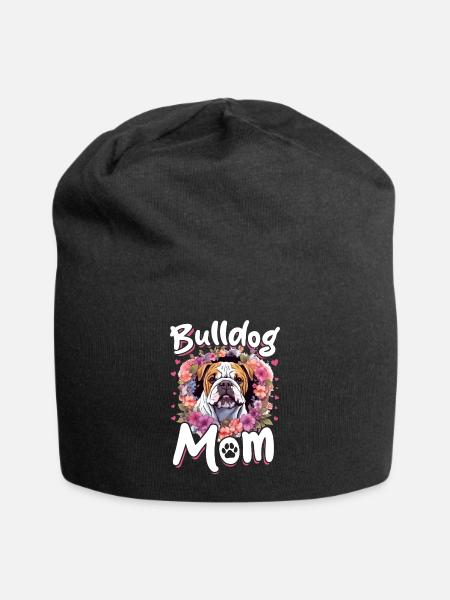 British English Bulldog lover - Bulldog Mom - Jersey Beanie - black