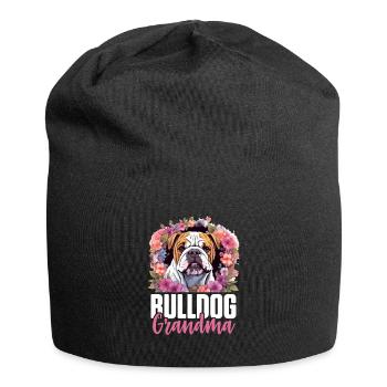 Amateur de bouledogue anglais britannique - Bulldog Grandma - Bonnet en jersey - noir - Devant