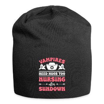 Vampires Need Hugs Too Nursing After Sundown Nurse - Jersey Beanie - black - Front