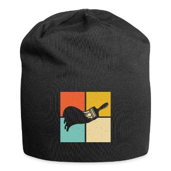Artiste peintre au pinceau - Bonnet en jersey - noir - Devant