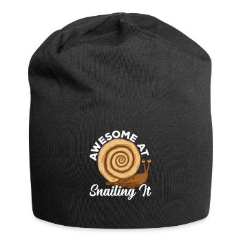 Snail Lover Snailing It Sluggish Running Jogging - Jersey Beanie - black - Front