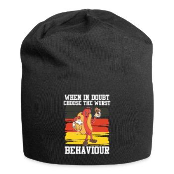 Deutsches Essen When In Doubt Choose the Wurst - Jersey-Beanie - Schwarz - Vorne
