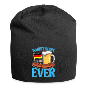 Wurst Shirt Ever Deutsches Essen Bratwurst - Jersey-Beanie - Schwarz - Vorne