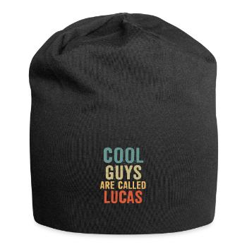 Les mecs cool s’appellent lucas - Bonnet en jersey - noir - Devant