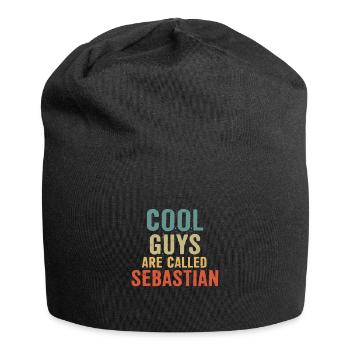 Cool guys are called Sebastian - Jersey-Beanie - Schwarz - Vorne