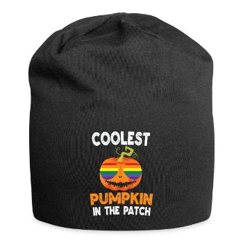 Citrouille d’Halloween « La plus cool du patch » - Bonnet en jersey - noir - Devant