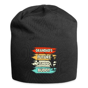 Petit-fils Petite-fille Pêche Grand-père pêcheur - Bonnet en jersey - noir - Devant
