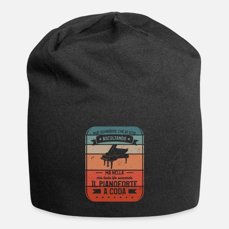 Ma Nella Mia Testa Sto Suorando Il Pianoforte A - Jersey Beanie - black