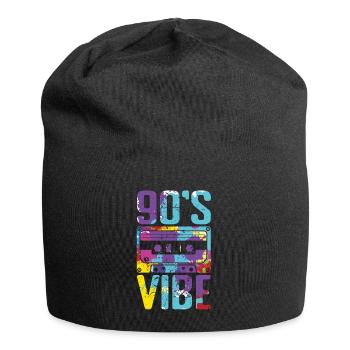 Liebe 90er Jahre Karneval 90 Retro Party Jahr 1990 Batiken - Jersey-Beanie - Schwarz - Vorne