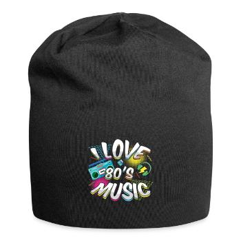 Musik 80er Jahre Karneval 80er Jahre Retro Party Jahr 1980 - Jersey-Beanie - Schwarz - Vorne