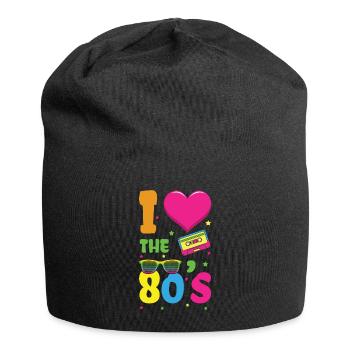 Liebe 80er Jahre Karneval 80er Jahre Retro Party 1980 - Jersey-Beanie - Schwarz - Vorne