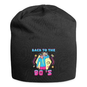 90er Jahre Musik Karneval 90 Retro Party Jahr 1990 - Jersey-Beanie - Schwarz - Vorne