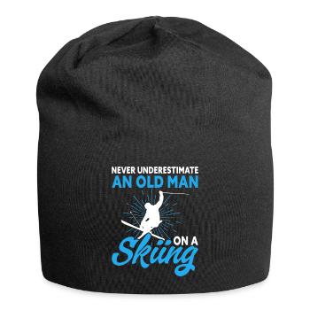 Ski Skifahren Skifahrer - Jersey-Beanie - Schwarz - Vorne