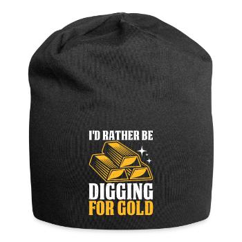 Goldwaschen Goldwäscher Goldschürfer Goldsucher - Jersey-Beanie - Schwarz - Vorne