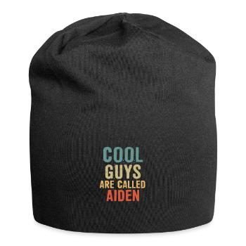 Cool guys are called Aiden - Jersey-Beanie - Schwarz - Vorne