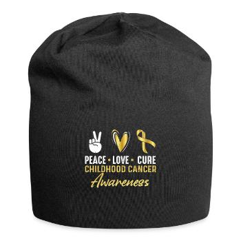 Peace Love Cure Monat Des Bewusstseins Für - Jersey-Beanie - Schwarz - Vorne