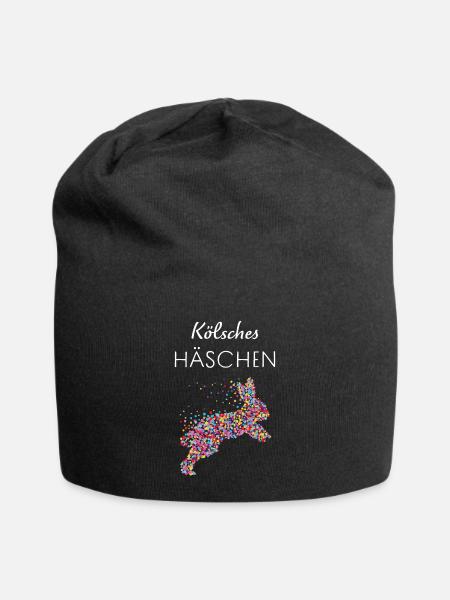Karneval Konfetti Kölsches Mädche echte Kölnerin - Jersey-Beanie - Schwarz