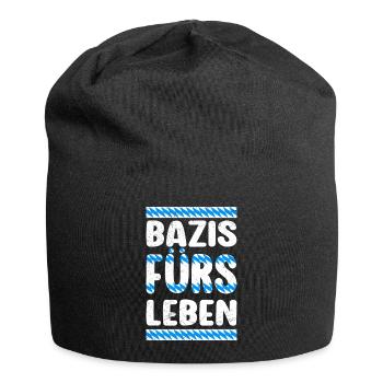 Bazis fürs Leben Bayerische Freunde Blau Weiß - Jersey-Beanie - Schwarz - Vorne