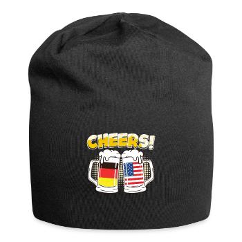 Cheers! Beer Mug Germany USA Beer Fan German - Jersey Beanie - black - Front