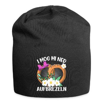 Deutsche Brezeln I Mog Mi ned Aufbrezeln Frauen - Jersey-Beanie - Schwarz - Vorne
