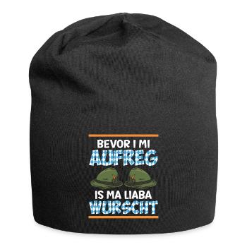 Bayern Bevor I Mi Aufreg is ma Liaba Wurscht - Jersey-Beanie - Schwarz - Vorne