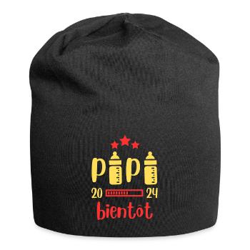 Futur Papa en 2024 Biberon Annonce Enceinte - Bonnet en jersey - noir - Devant