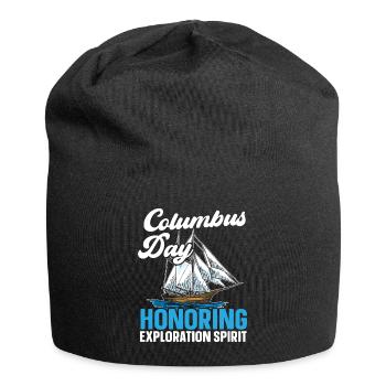 Kolumbus-Tag: Ehrung des Entdeckergeistes - Jersey-Beanie - Schwarz - Vorne