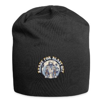 Ready For Blast Off Cosmonaut Spaceship - Jersey Beanie - black - Front