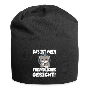 Das ist mein freundliches Gesicht - Jersey-Beanie - Schwarz - Vorne