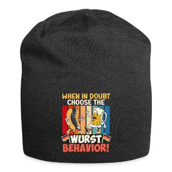 Deutsches Essen When In Doubt Choose the Wurst - Jersey Beanie - charcoal grey - Front